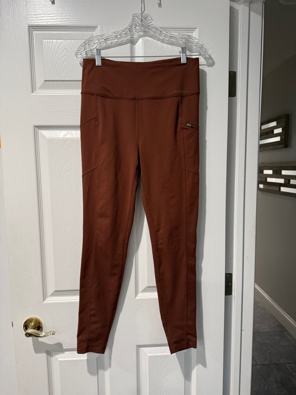 Eddie Bauer Rust Brown Active Leggings with Side Pocket